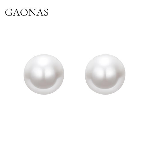 GAONAS 925银仿珍珠耳饰 经典大气奢华美18mm白色珠耳钉 11159EW 商品图0