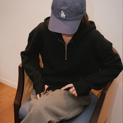 【顺丰包邮】34629 洛诗琳羊毛天丝半拉链套头休闲运动卫衣50870 商品图1