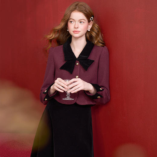 西遇名媛小香风外套套装女冬季新款新穿搭半身裙两件套D0044181 商品图2