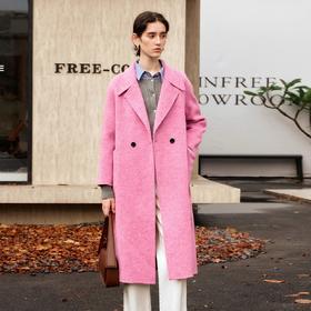 OLrain欧芮儿长款双面呢外套女冬季2024年新款高级感通勤羊毛大衣