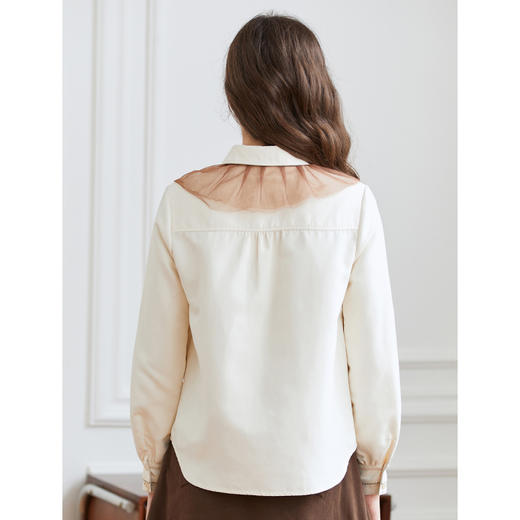 Famecoco范可儿小众设计感叠穿衬衫女秋冬FAB8BH008 商品图3