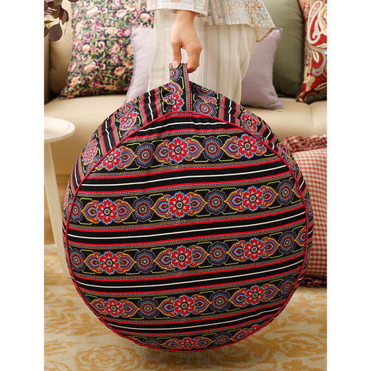 节日系列多功能脚凳客厅沙发懒人飘窗榻榻米蒲团复古手提换鞋脚凳 商品图5