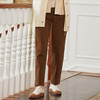 Famecoco范可儿秋冬撞色双腰头休闲长裤女FAB8GA002 商品缩略图1