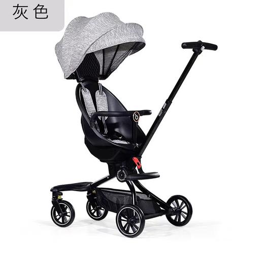 【童车样品清仓】4楼Eubelle欧蓓 宝宝好V8遛娃神器 可坐可躺高景观 双向婴儿推车 灰 吊牌价：599元 活动价：179元 商品图0