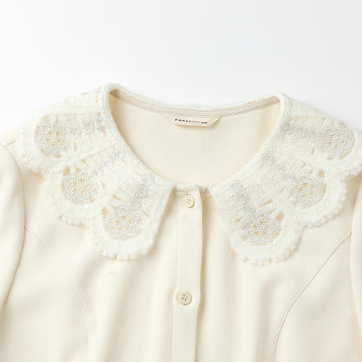 Famecoco娃娃领长袖打底衬衫纯色减龄内搭衬衣FAB8BH012 商品图3