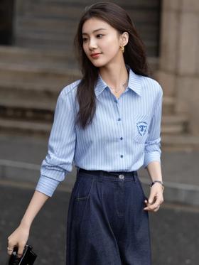 减龄空间!英伦学院风条纹衬衫