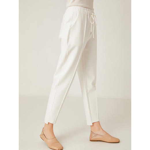 Famecoco范可儿毛呢裤女秋冬百搭针织休闲裤F198GA004 商品图3