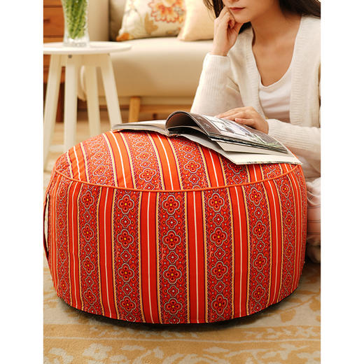 节日系列多功能脚凳客厅沙发懒人飘窗榻榻米蒲团复古手提换鞋脚凳 商品图1