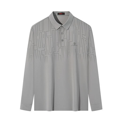 柒牌男装长袖POLO衫男士2025春季新款时尚印花中青年休闲翻领T恤128T71690 商品图4