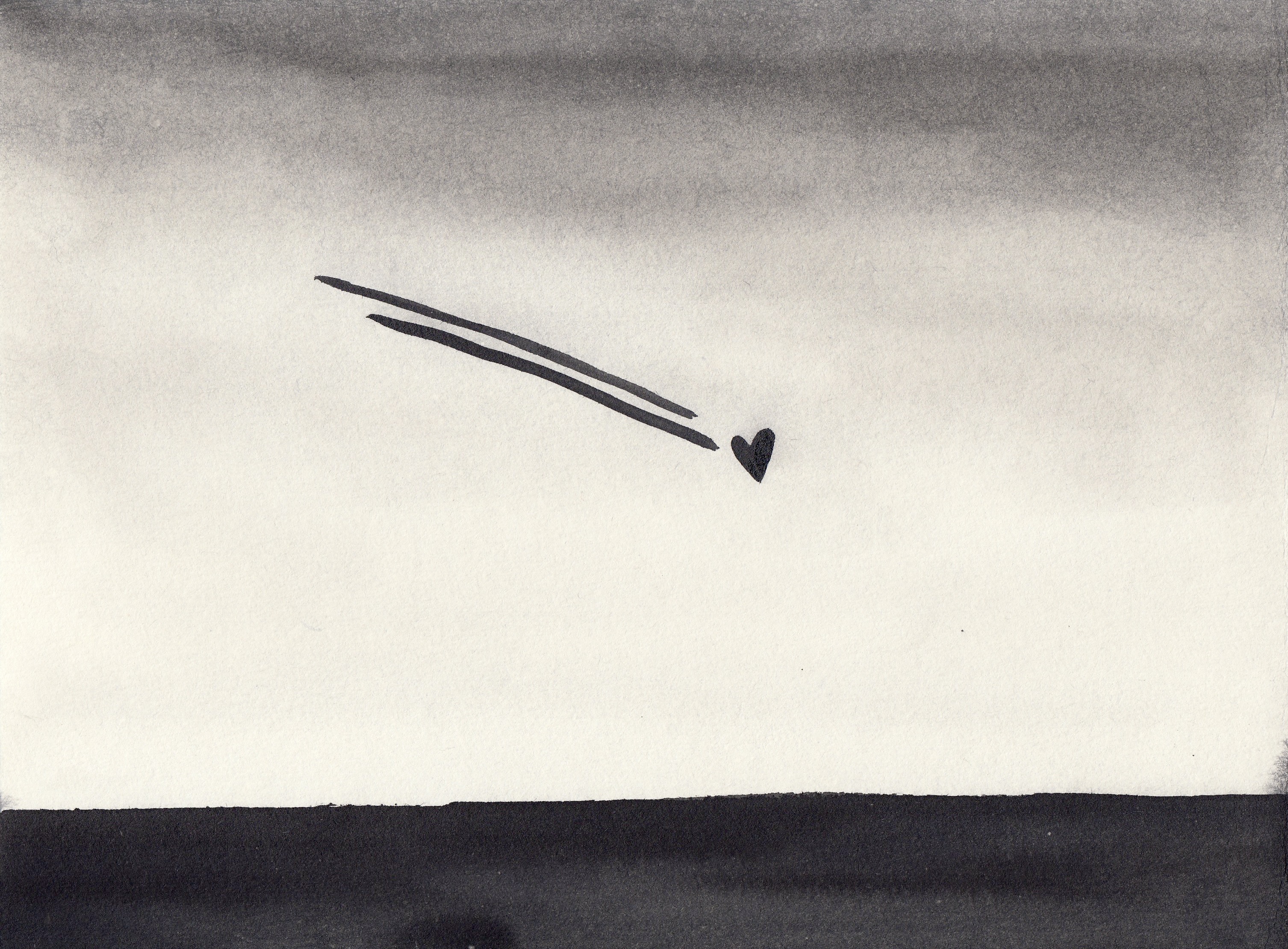 纸本水墨｜就算实现_愿望本就 转瞬即逝