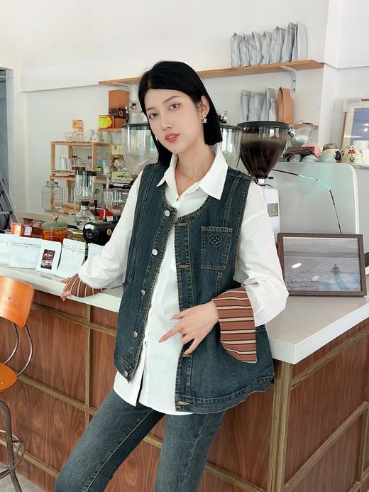 33GAF160876#压花牛仔马甲 商品图1