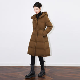 【高货wl】全新升级【铂金会员588/天猫789/差价201】(80342) 洛诗琳冬季高级感白鸭绒连帽系带收腰保暖加厚羽绒服外套