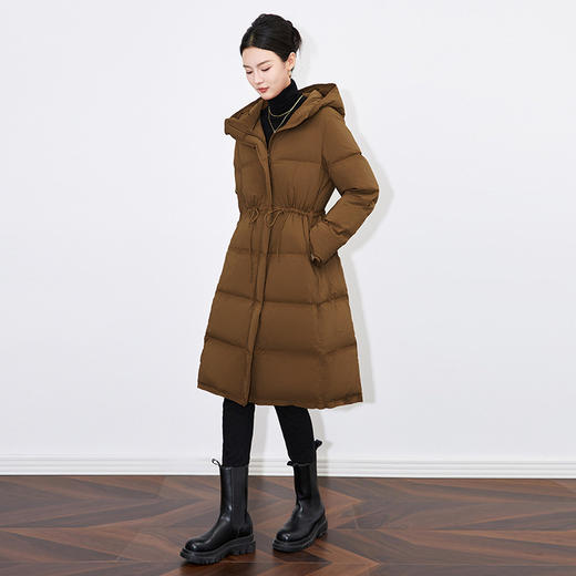 【高货wl】全新升级【铂金会员588/天猫789/差价201】(80342) 洛诗琳冬季高级感白鸭绒连帽系带收腰保暖加厚羽绒服外套 商品图0