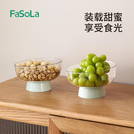 FaSoLa多功能沥水果盘高脚水果盘点心盘塑料托盘干果糖果零食盘子 商品图0