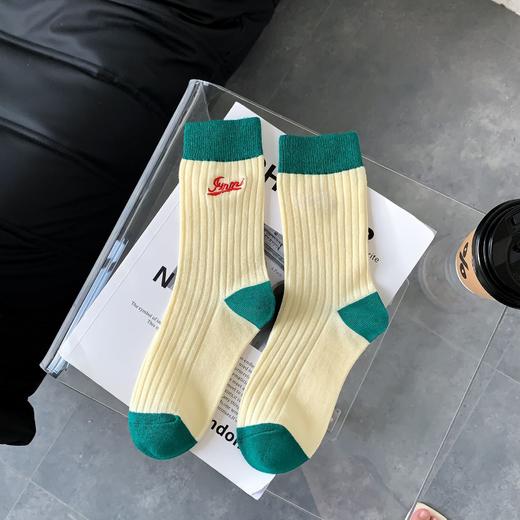 【敲好看！百搭又个性】袜子女 条纹中筒袜粗针秋冬款ins潮纯棉爆款学院风咖系堆堆袜百搭。ry 商品图10