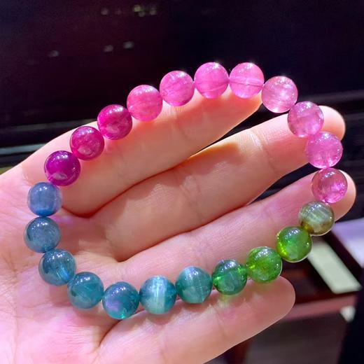 8mm-9mm单圈彩虹猫眼碧玺手串 商品图3