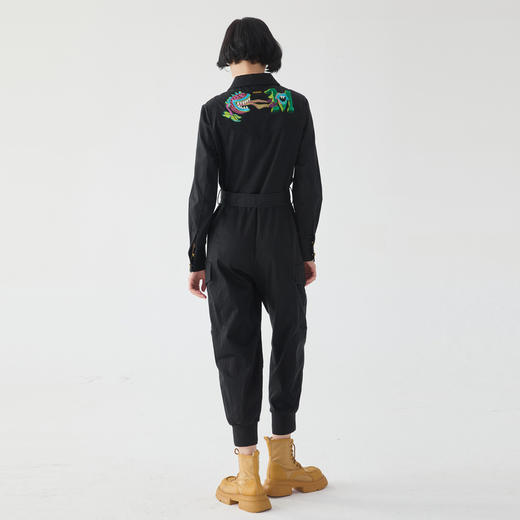 MIIDII谜底2022春新款简约帅气刺绣天丝棉工装连体裤女221MK0011 商品图2