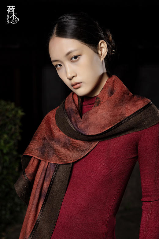 荷木HEMU丨高定旷野·手工制毡轻薄披肩 商品图1