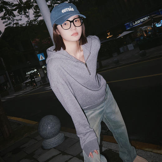 【顺丰包邮】34629 洛诗琳羊毛天丝半拉链套头休闲运动卫衣50870 商品图2