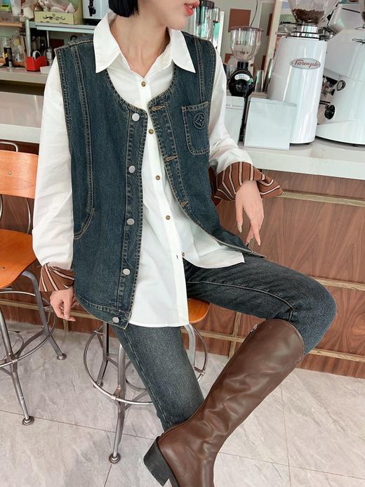 33GAF160876#压花牛仔马甲 商品图2