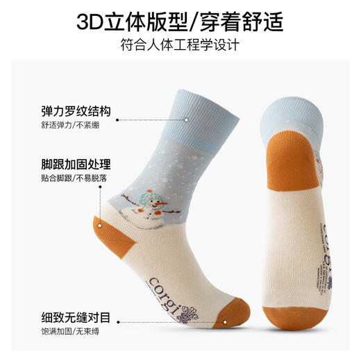 CORGI英国进口新款女式霜雪奇缘印花中筒袜·秋冬季新款 商品图2