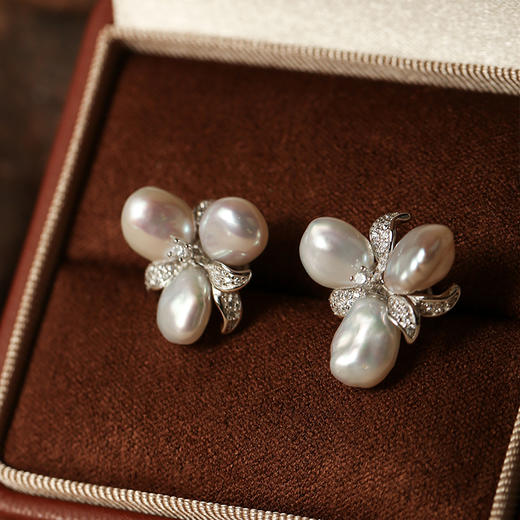 Manreya玛芮雅套装水仙花 巴洛克戒指&耳钉套装戒指耳环套装女气质新款 商品图3