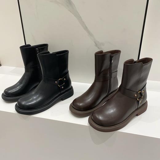 纪华菲 厚底马丁靴 真皮加超纤 柔软不易变形 商品图0