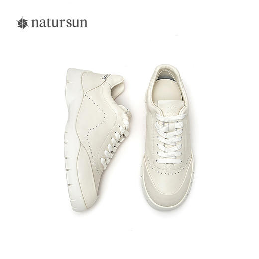 natursun运动休闲鞋女圆头小白鞋软底不累脚运动鞋N25190317 商品图3