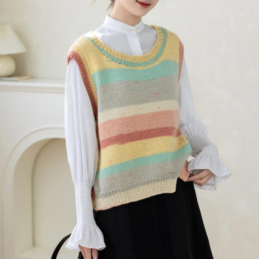 苏苏姐家拾花马甲手工DIY编织棒针羊毛线上衣毛线团自制材料包 商品图1