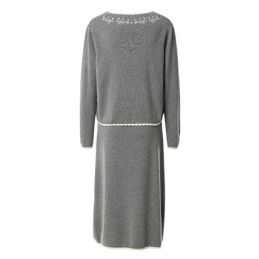 FAMECOCO慵懒风绣花毛衣套装女秋冬两件套FAB8EA045 商品图1