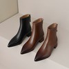 【预售5天】复古洋气棕色低跟尖头短靴，尖头擦色粗跟英伦马丁靴HCYYHD&3262 商品缩略图4