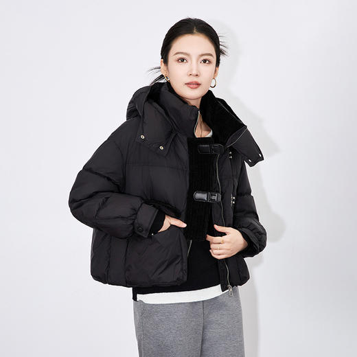 【高货wl】全新升级【铂金会员477/天猫639/差价162】(80935) 洛诗琳冬季短款立领连帽时尚休闲面包服保暖加厚羽绒服女 商品图2