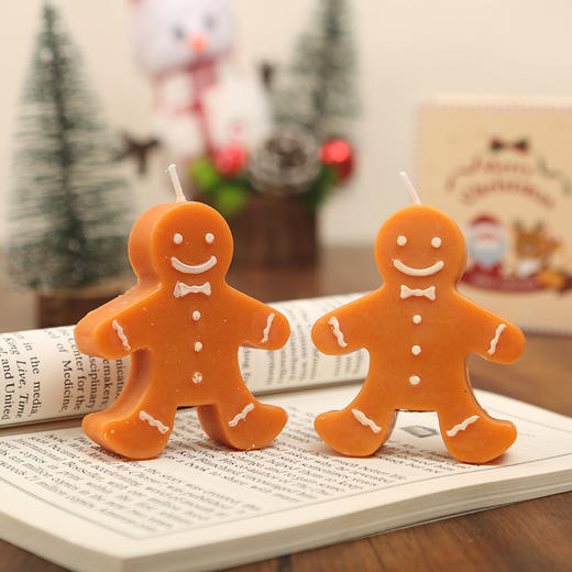 「咖啡牛奶香！圣诞礼物」姜饼人圣诞节日香薰蜡烛礼物香味造型蜡圣诞节伴手礼居家日用香氛蜡烛 商品图2