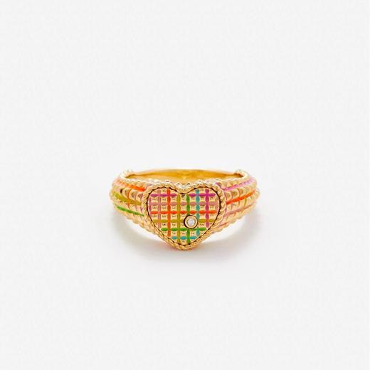 订购8周到｜Yvonne Leon-baby chevalière coeur-印记 珐琅 心形 图章 戒指［法国设计师］ 商品图0