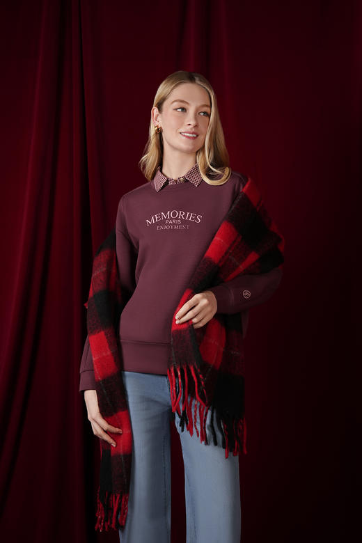 佐丹奴女装24新款【空气层】蓬松柔软弹力卫衣05324604 商品图1