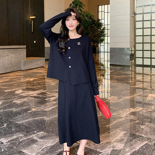 奢姿2024年冬季新款大码女装上衣半裙套装胖妹妹气质小香风两件套9844969152 商品图1