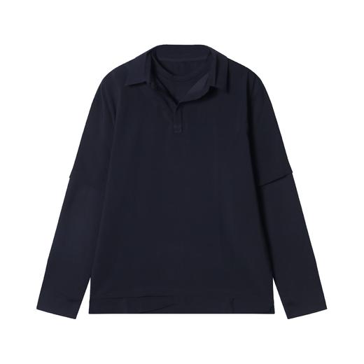 WY269新款美式高街纯色套头圆领假两件长袖舒适户外百搭上衣 商品图1