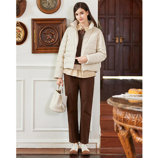 Famecoco范可儿纯棉设计感休闲长裤女秋冬FAB8GA031 商品图2