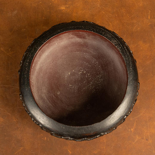 清 沉香木雕卷草花卉纹钵 商品图2