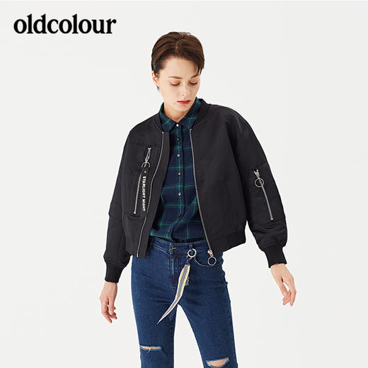 oldcolour欧珂春秋款外套女百搭韩版秋季休闲长袖短款夹克 商品图3