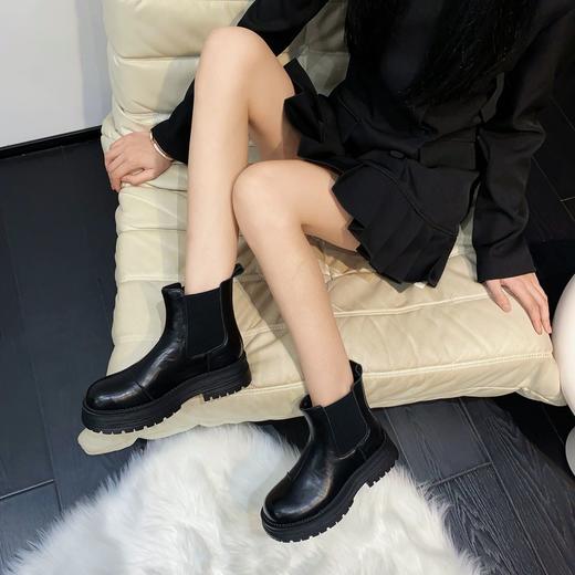 纪华菲 真皮高帮烟筒靴 弹性靴口 不挑腿型 商品图4