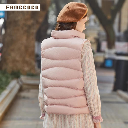 Famecoco范可儿轻薄保暖立领羽绒马甲背心女冬款FAB8CC002 商品图4