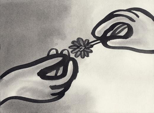 纸本水墨｜感恩之花_谁生气 就送谁 一朵花 商品图0