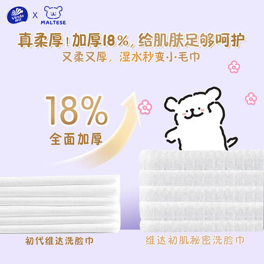 【官方包邮】维达线条小狗洗脸巾XL码70抽×3包 抽挂两用 商品图2