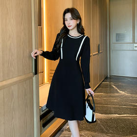 奢姿2024年冬季新款大码女装拼接立领裙子胖妹妹法式假两件连衣裙9844853689