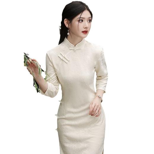 针织提花旗袍高级感复古新中式长袖秋季改良高贵气质显瘦JFX715 商品图4