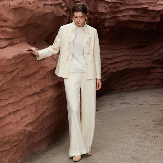 Famecoco范可儿冬季羊毛毛呢阔腿裤长裤女FAB8GA032 商品图4