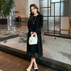 奢姿大码女装2025秋季气质网纱拼接假两件裙子胖妹妹时尚连衣裙9944891823 商品缩略图0