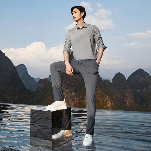 柒牌男装长袖POLO衫男士2025春季新款时尚印花中青年休闲翻领T恤128T71690 商品图3