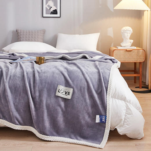 冬季加厚床单牛奶绒纯色简约毛毯 商品图7